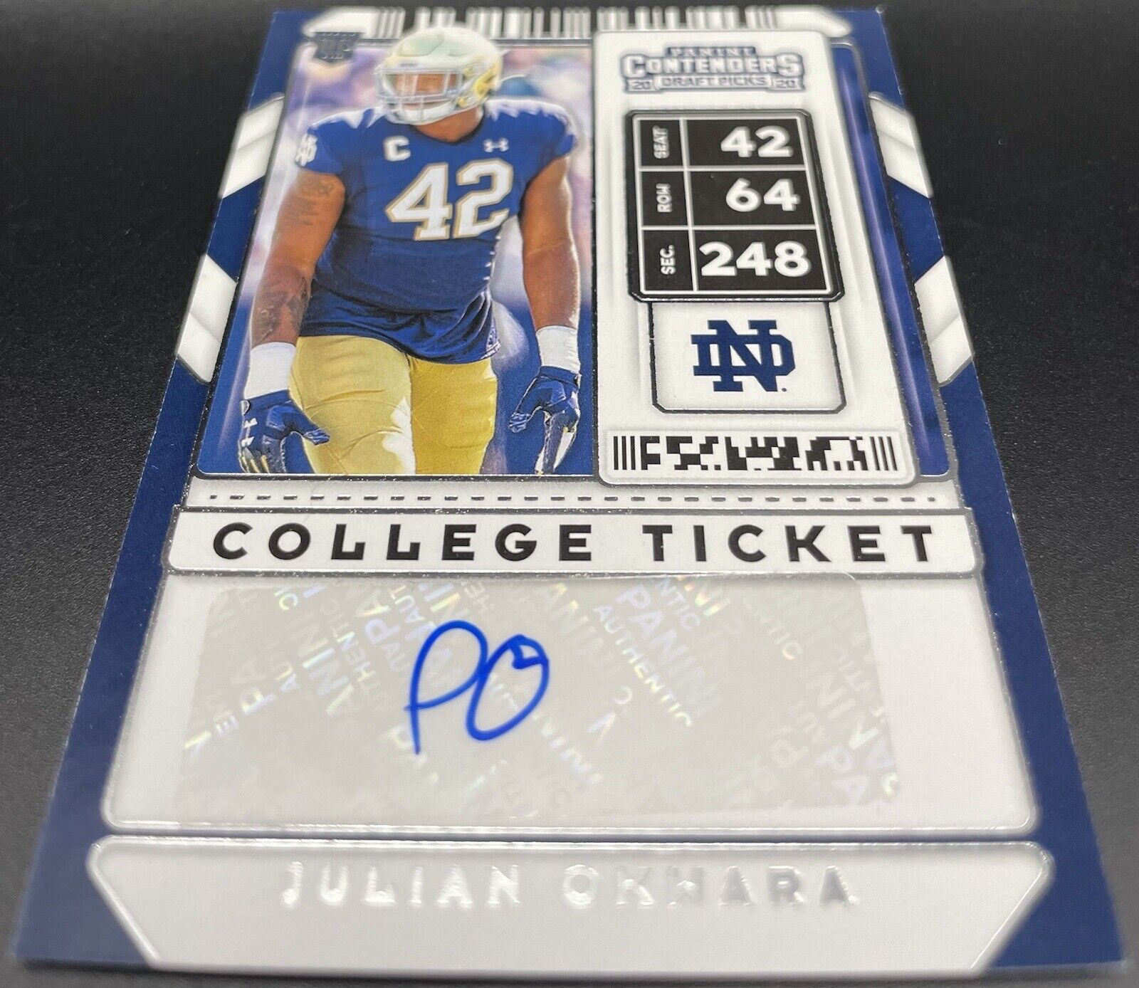 Julian Okwara 2020 Panini contenders DP #178 RC Autograph Philadelphia Eagles