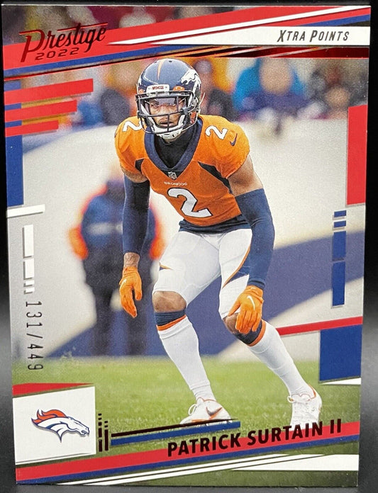 Patrick Surtain II 2022 Panini Prestige Red #93 Xtra Points /449 Denver Broncos