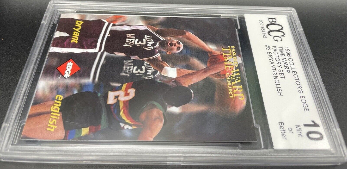 Kobe Bryant / Alex English 1996 Collectors Edge #3 Time Warp BCCG 10 Los Angeles