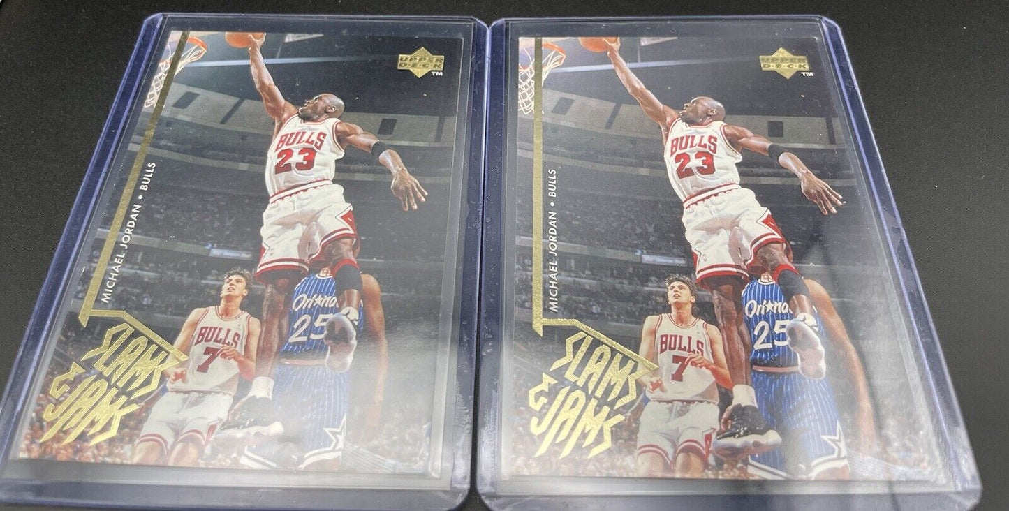 1995-96 Upper Deck - Slams & Jams Gold Electric Court #352 Michael Jordan 2 Card