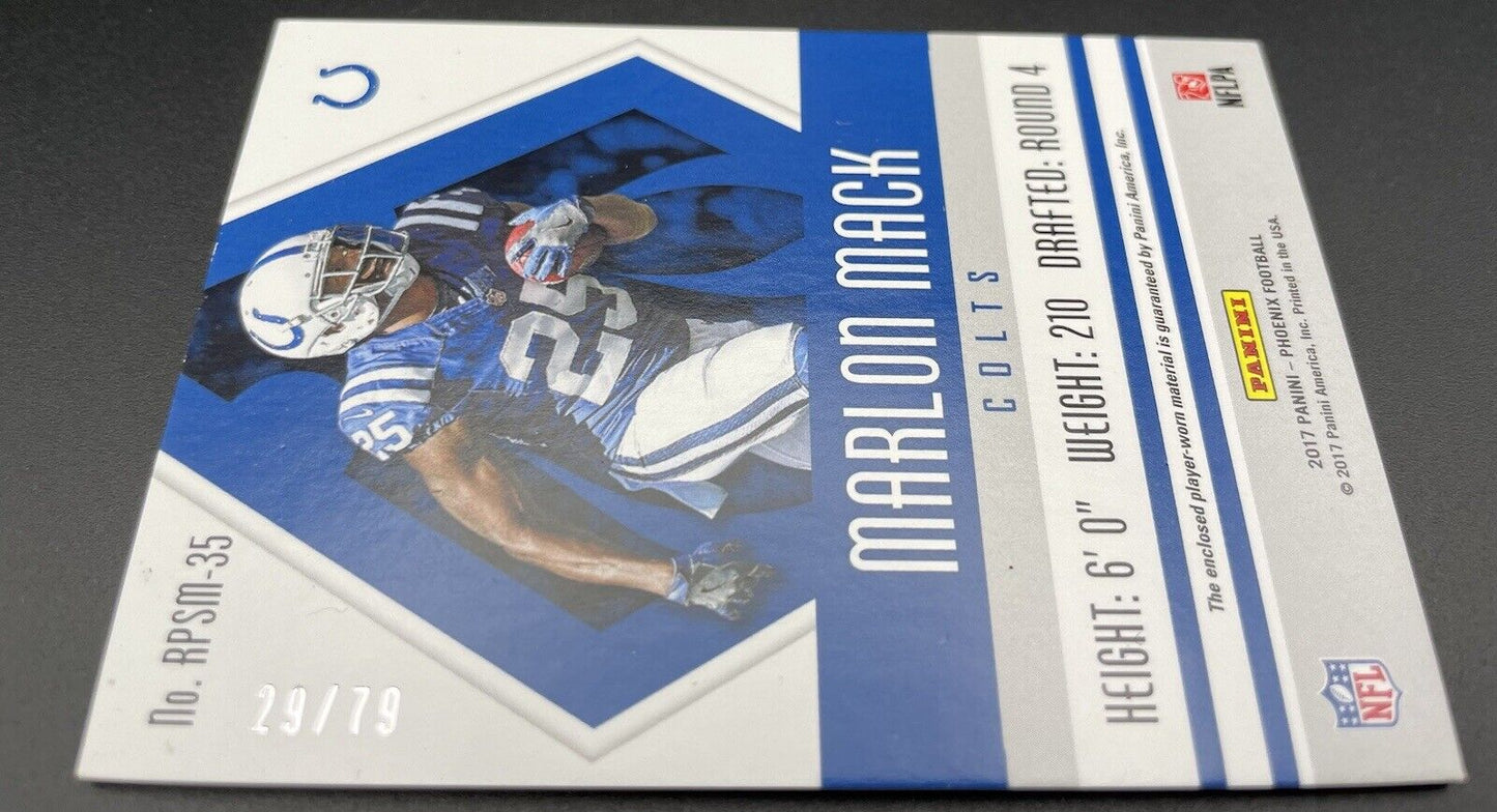 Marlon Mack  2017 Panini Phoenix # RPSM-35 Patch, 29/79 Indianapolis Colts￼