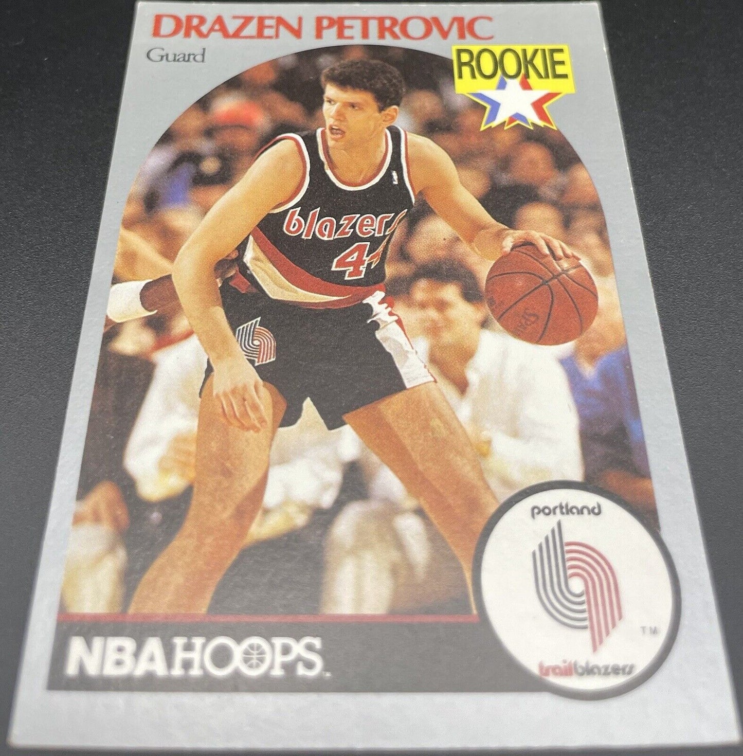 Drazen Petrovic 1990 NBA Hoops Rookie Silver #248 Portland Trail Blazers 