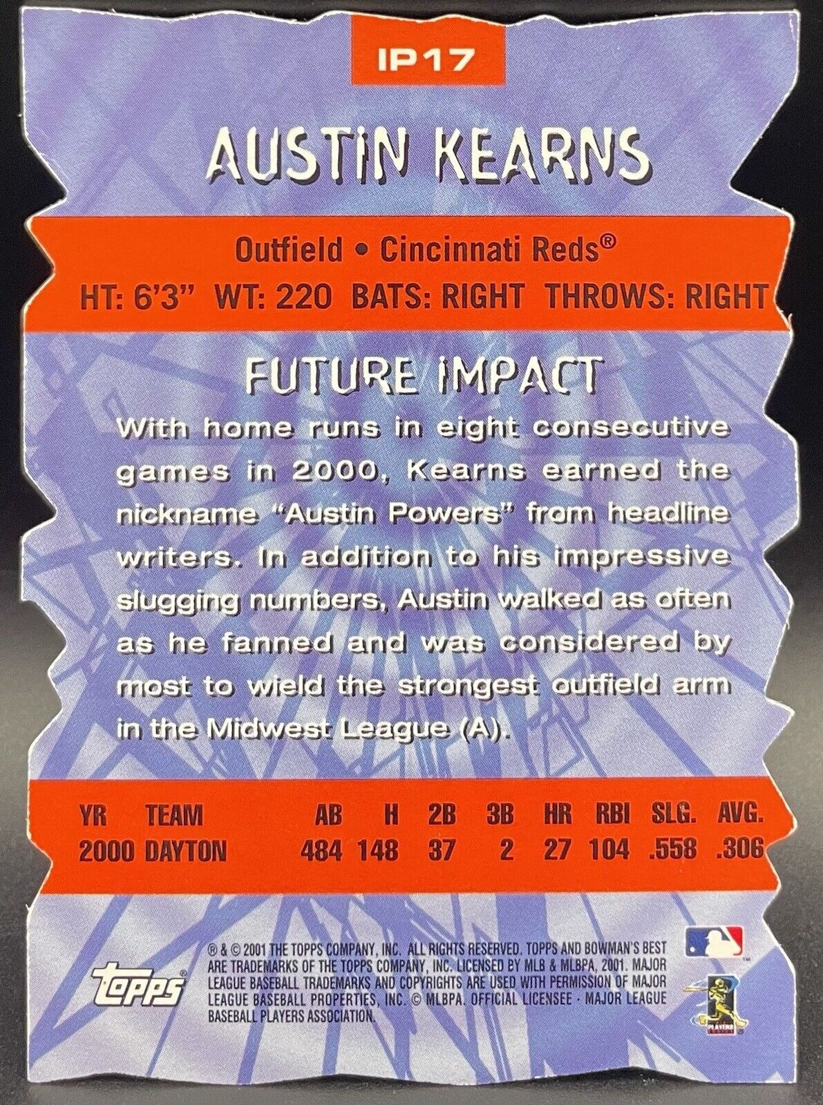 Austin Kearns 2001 Topps Bowman’s Best #ip-17  Impact Players Cincinnati Reds