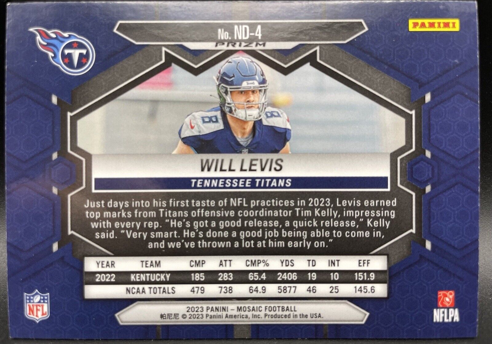 2023 Panini Mosaic - NFL Debut Camo Pink Mosaic Prizm #ND-4 Will Levis (RC)