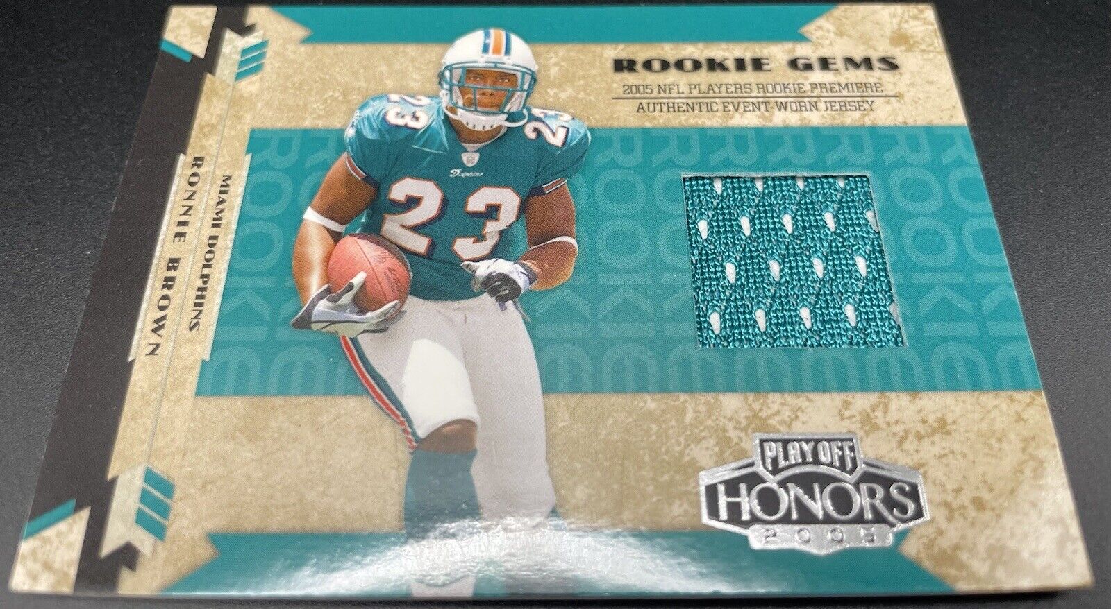 Ronnie Brown 2005 Donruss Playoff Honors #RG-221 Patch /750 RC Miami Dolphins