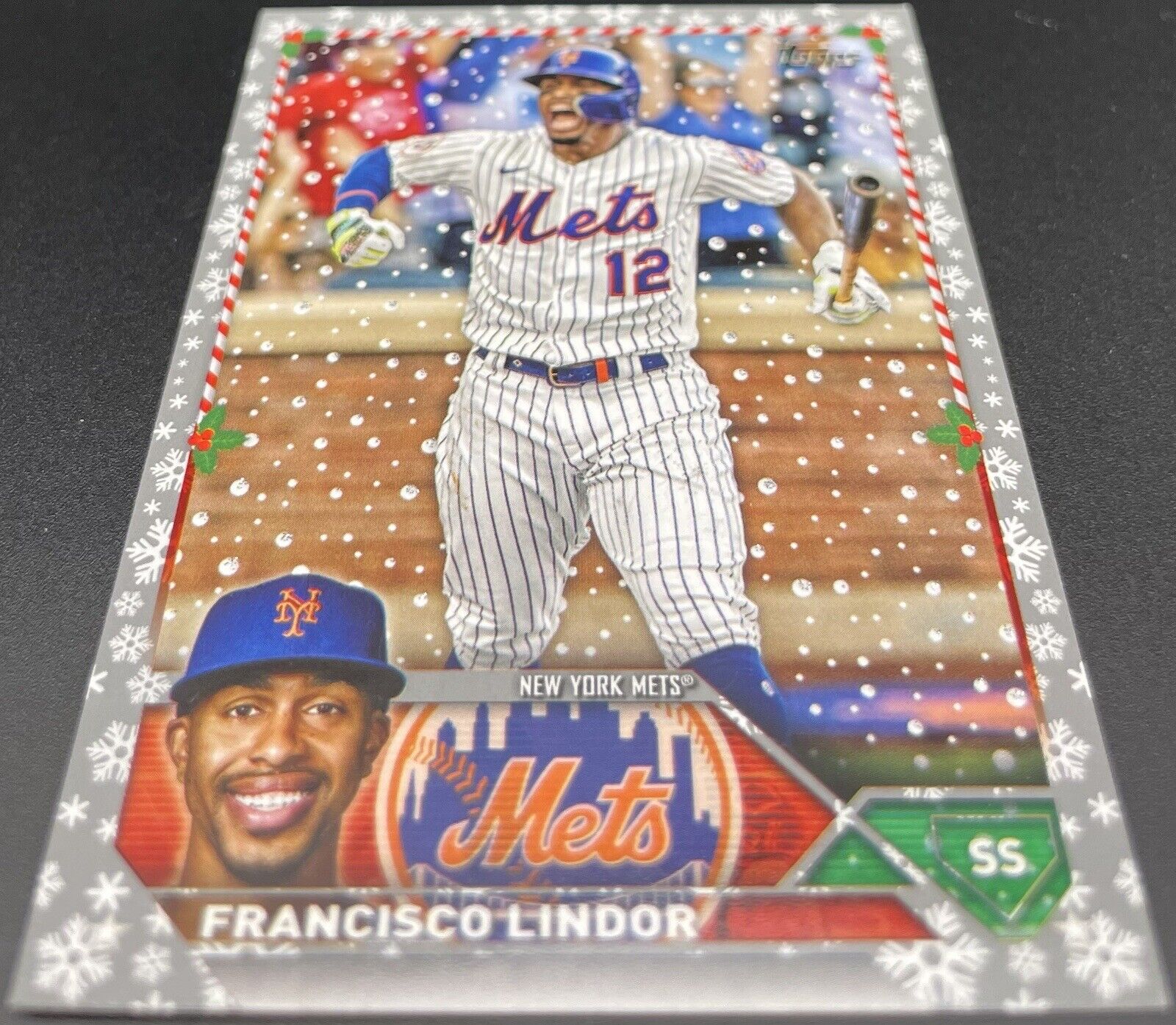 Francisco Lindor 2023 Topps #H119 Christmas Special Metallic New York Mets