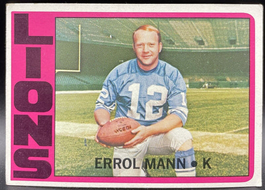 Errol Mann 1972 Topps #222 Detroit Lions