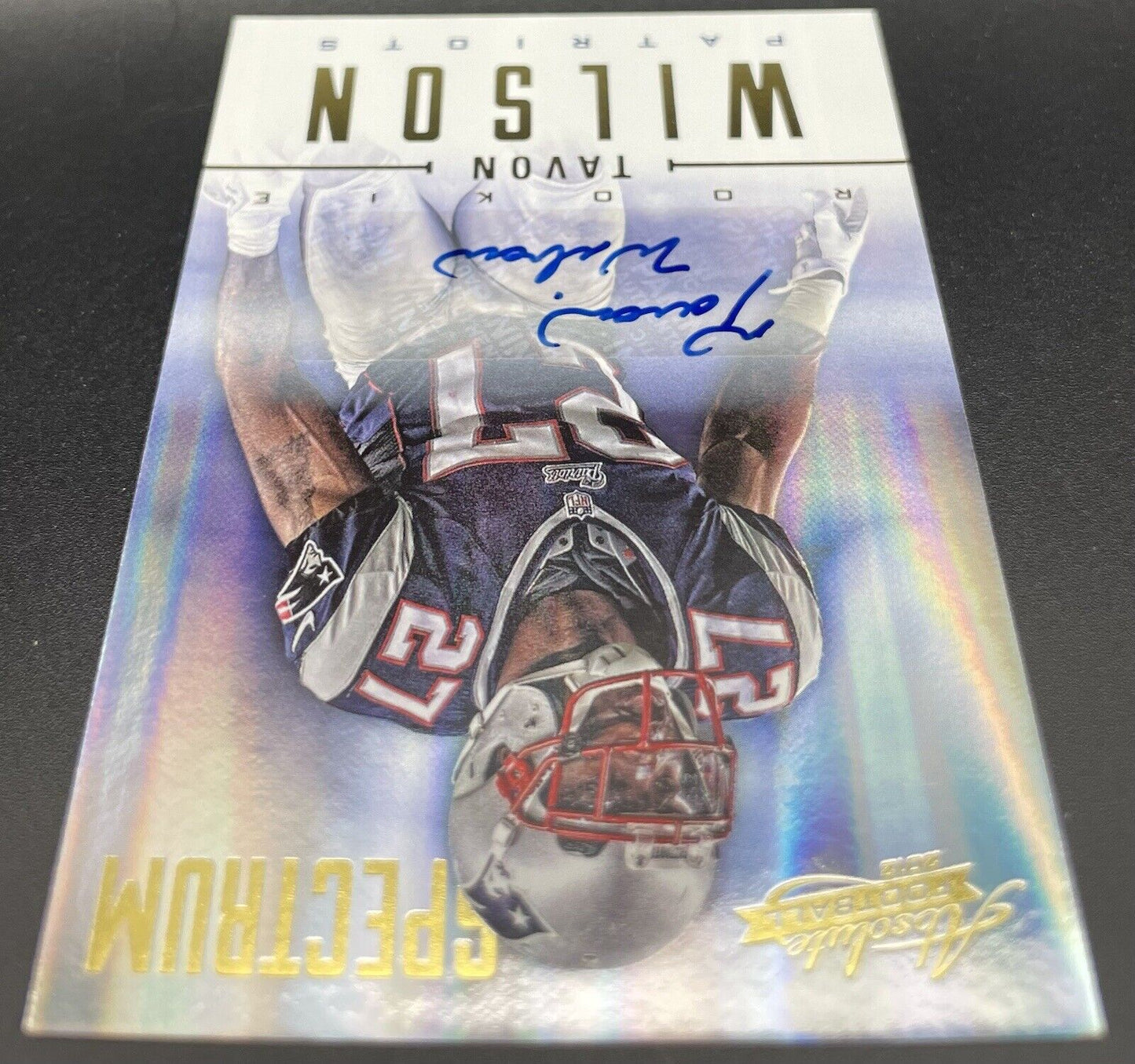 Tavon Wilson 2012 Absolute Spectrum Rookie Card Auto 028/299 NE Patriots RC #186