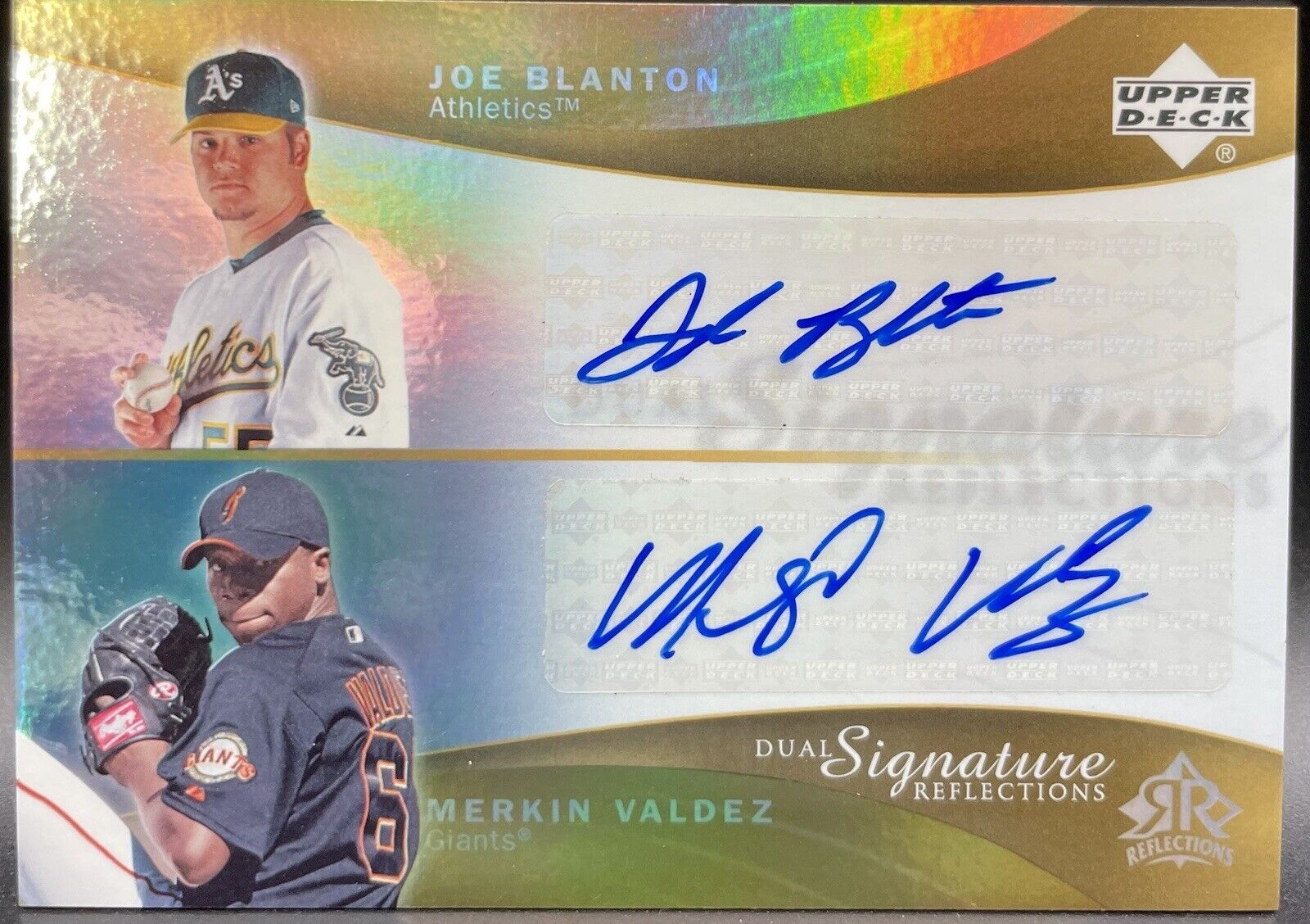 Joe Blanton, Merkin Valdez 2005 Upper Deck #JBMV Dual Reflection Autograph...