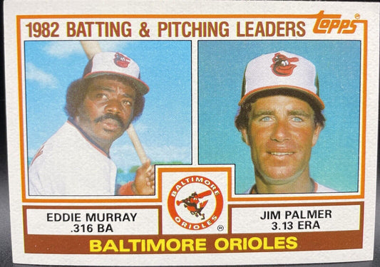 1983 Topps Eddie Murray & Jim Palmer 1982 batting and pitching leaders #21 🔥🔥