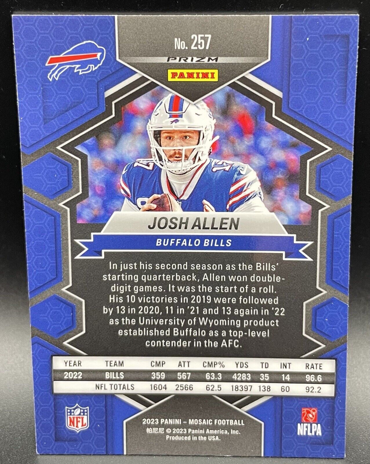 2023 Panini Mosaic Josh Allen #257 Buffalo Bills National Pride🏈🔥💥