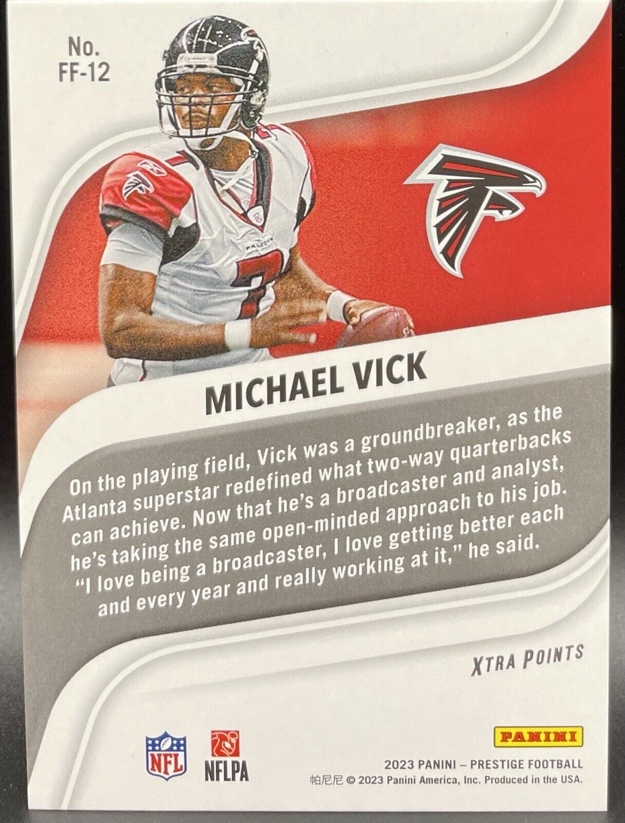 Michael Vick 2023 Panini Prestige #FF-12 /50 Franchisee Favorites Atlanta...