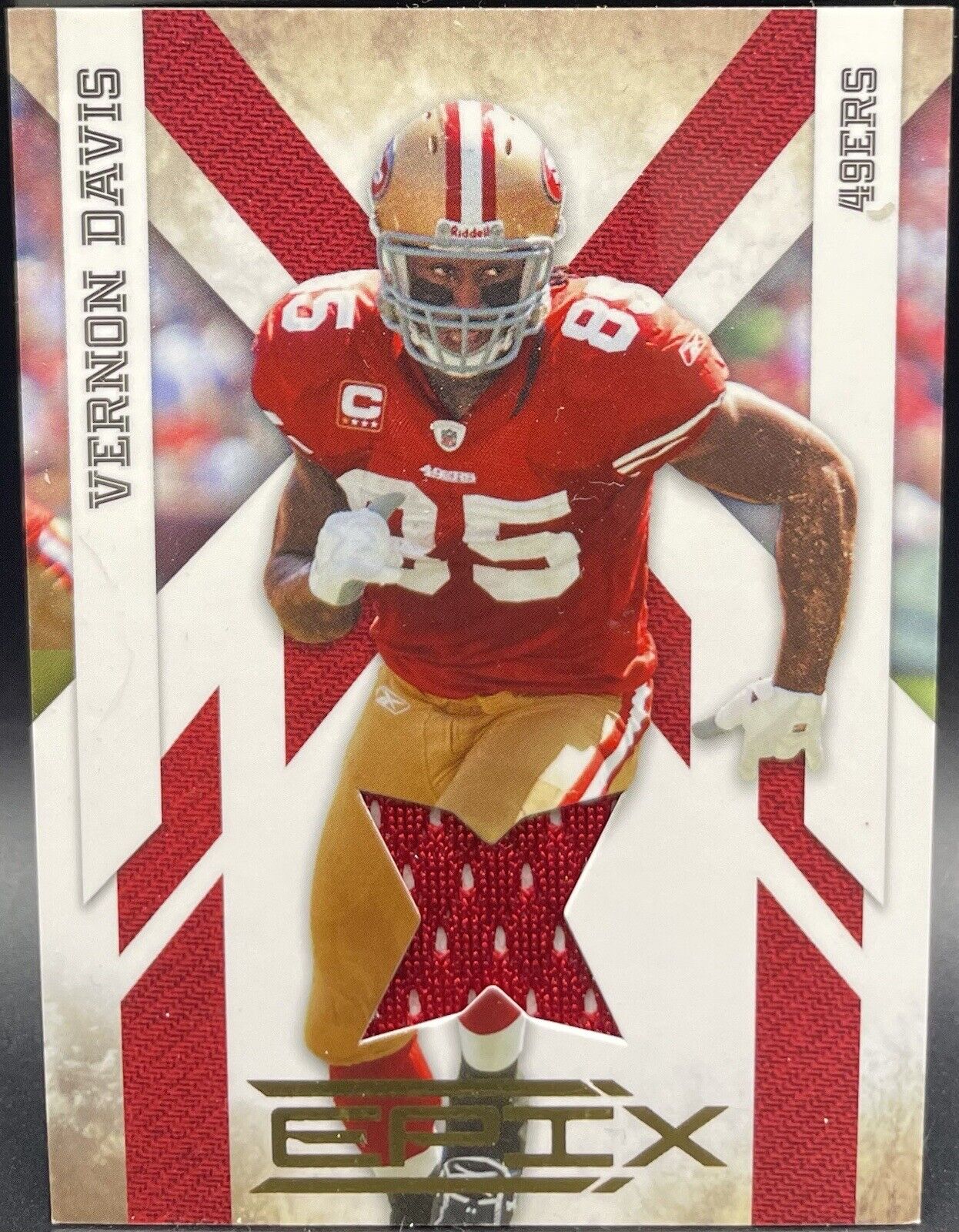 2010 Panini Epix VERNON DAVIS Jersey Memorabilia #85 #'d /299 49ers Patch