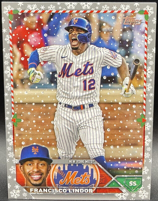 Francisco Lindor 2023 Topps Metallica Holiday #H119 New York Mets