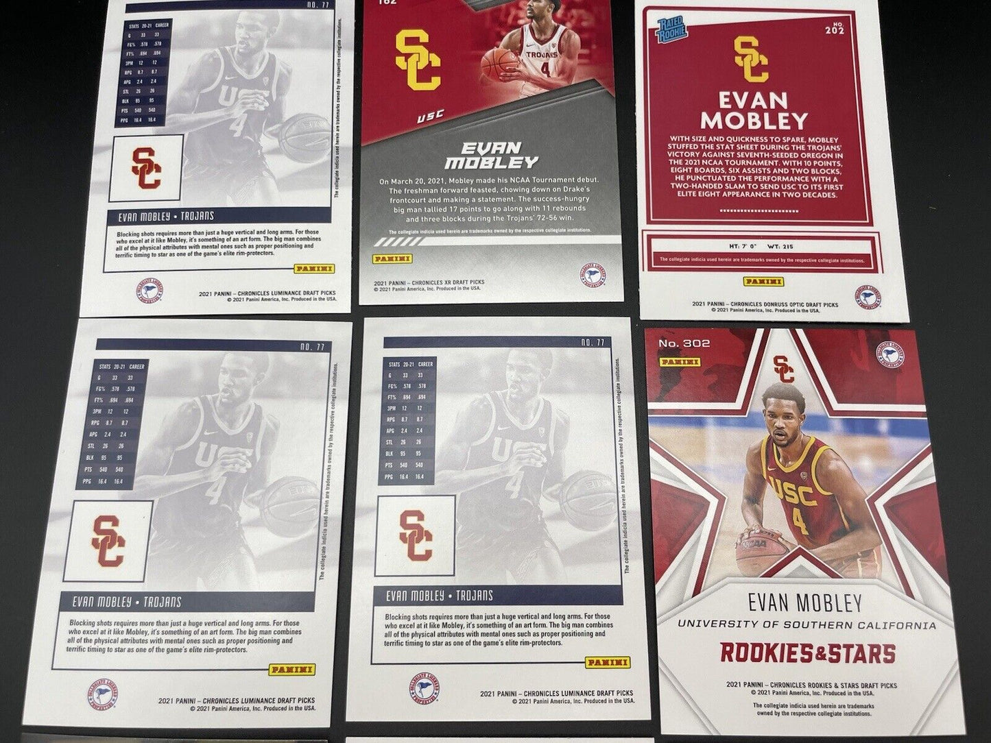 Evan Mobley Rookie 2021 Panini Chronicles XR,Rookie Stars, Cleveland Cavaliers 9