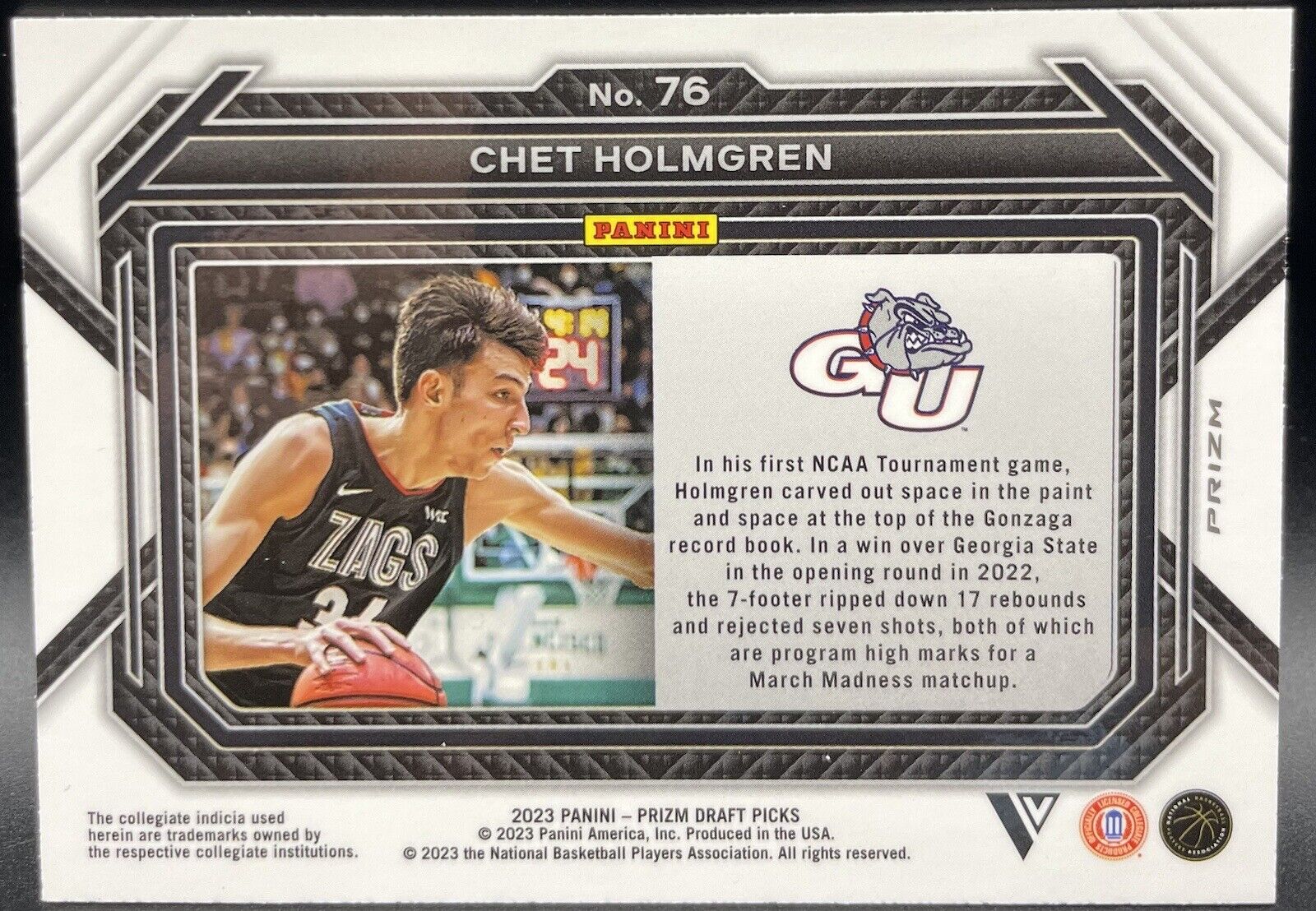 Chet Holmgren 2023 Panini Prizm Draft Picks #76 RC Pink Oklahoma City Thunder