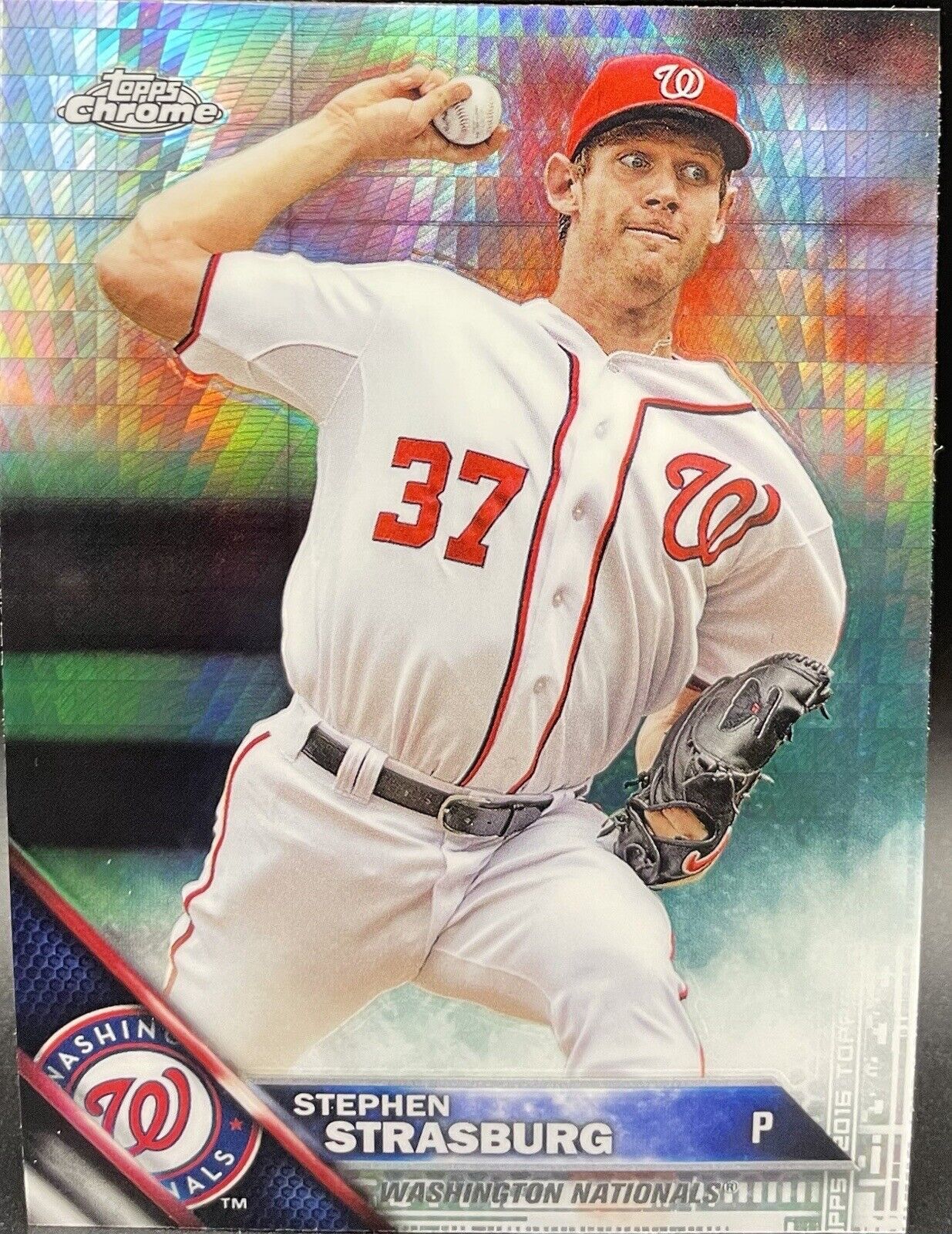 2016 Topps Chrome - Prism Refractor #40 Stephen Strasburg Washington Nationals ￼