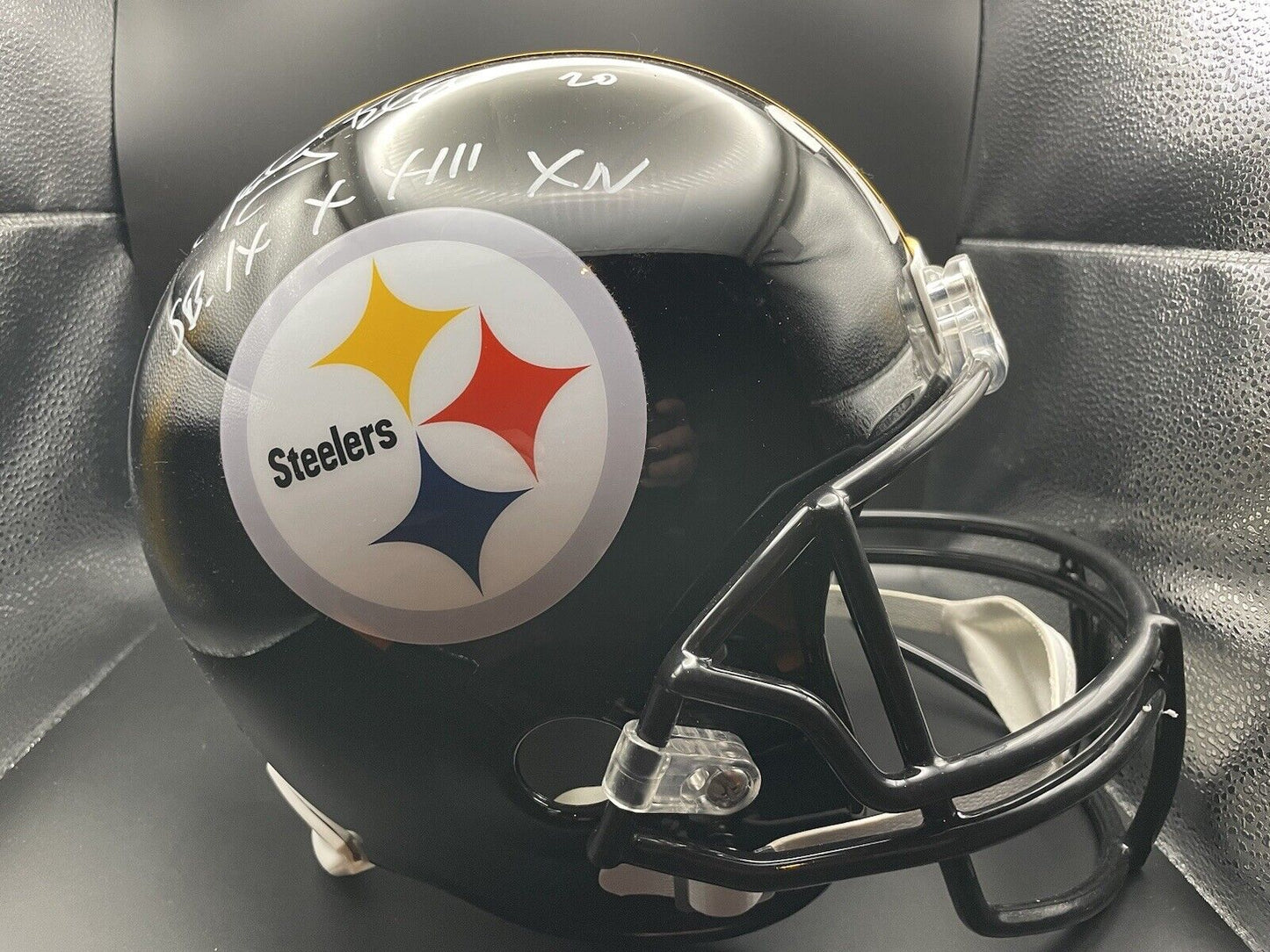 Rocky Bleier Auto Full-size Helmet Vietnam War Hero - Pittsburgh Steelers 4X Cha