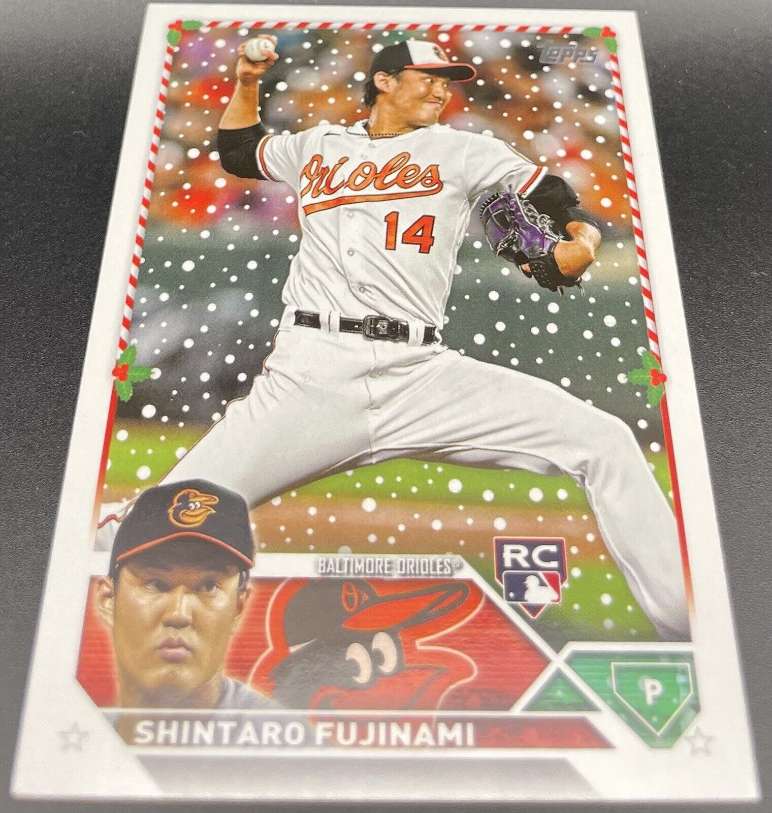 shintaro fujinami 2023 Topps #H41 Rookie Card Holiday Baltimore Orioles 