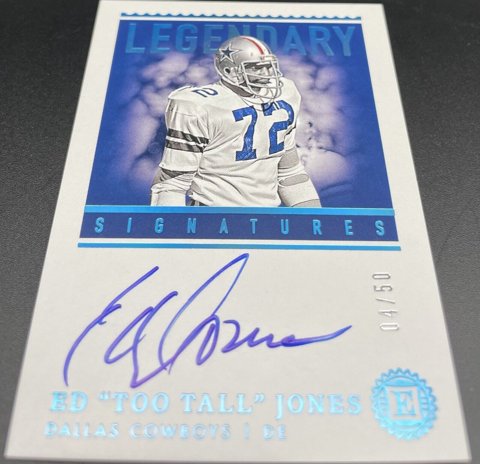 ED “To Tall Jones” Jones 2020 Panini Encased #LS-EJ Auto, 04/50 Dallas Cowboys￼