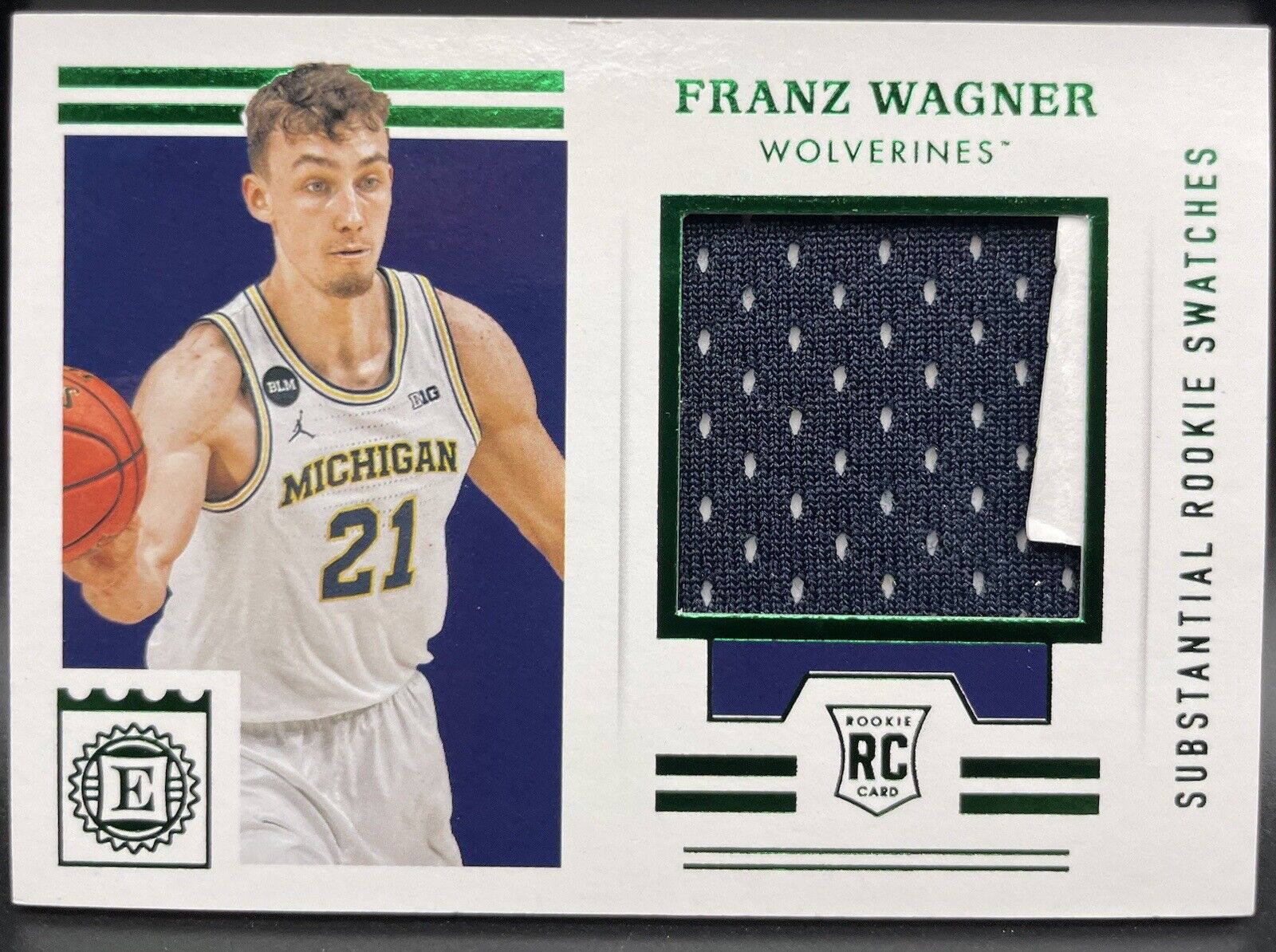 Franz Wagner 2021 Panini Chronicles Draft Picks #ESS-FW (RC) Patch Wolverines