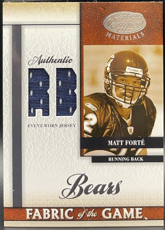 Matt Forte 2008 Donruss Certified #RFOG-21 Patch / Rookie    /100  Chicago Bears