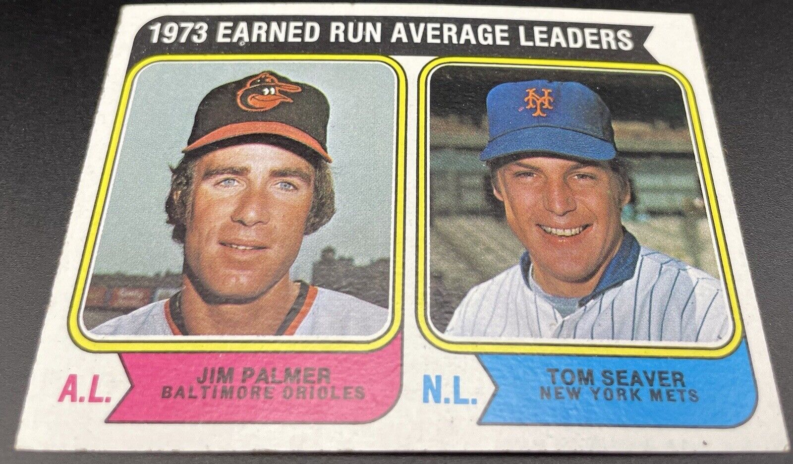 Jim Palmer & Tom Seaver 1974 Topps #206 ￼ Earned Run Average Leaders ￼