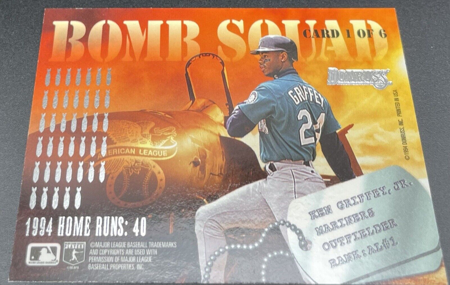 Ken Griffey Jr & Matt Williams 1994 Donruss  Bomb Squad Card 1 Of 6 🔥🔥🔥