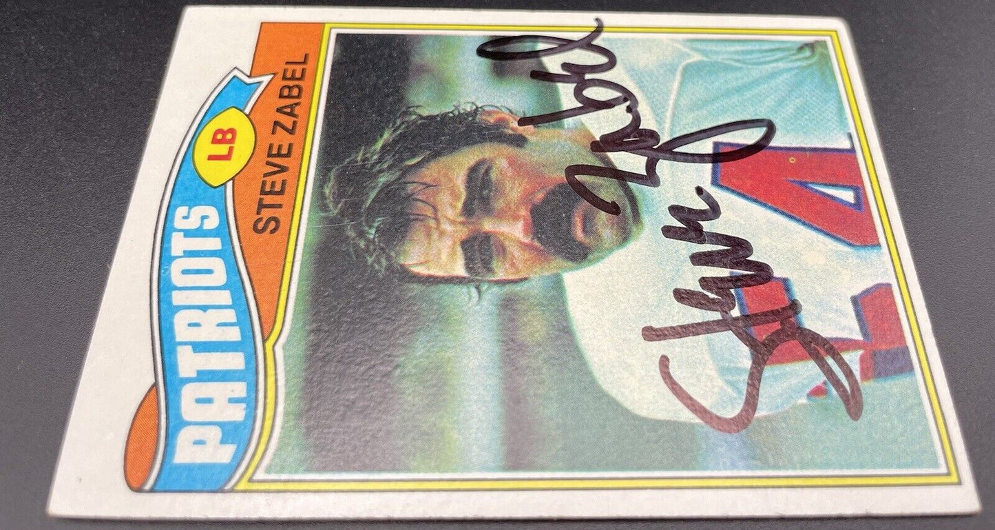 Steve Zabel 1977 Topps #443 Autograph New England Patriots 