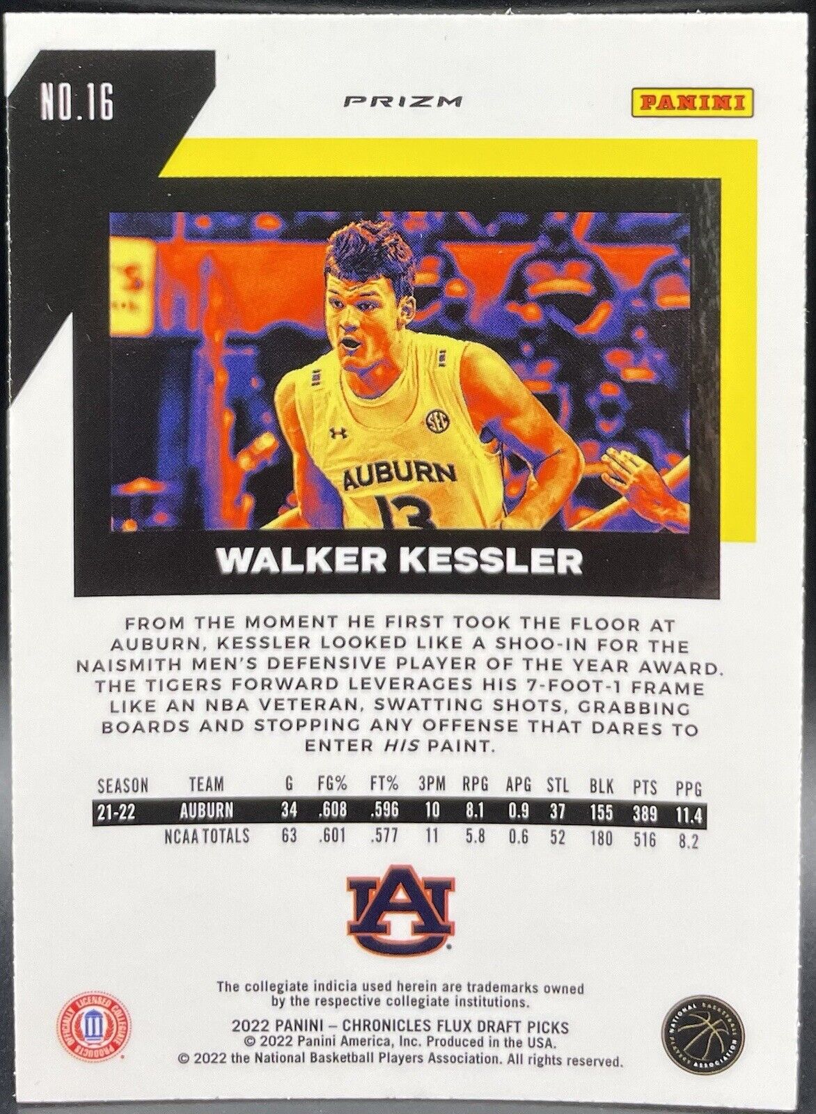 Walker Kessler 2022 Panini Chronicles Pink Flux #16 RC Utah Jazz