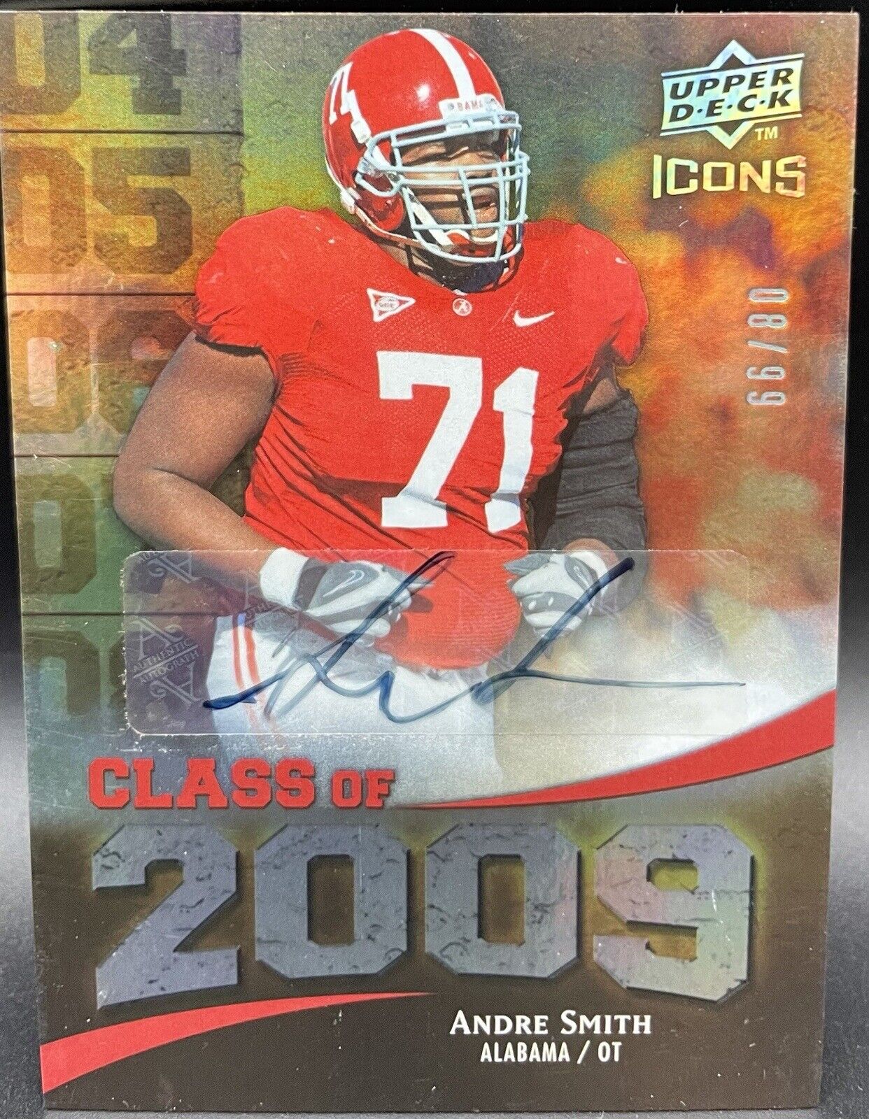 Andre Smith 2009 UD Icons #2009-AS RC Autograph 08/99 Cincinnati Bengals