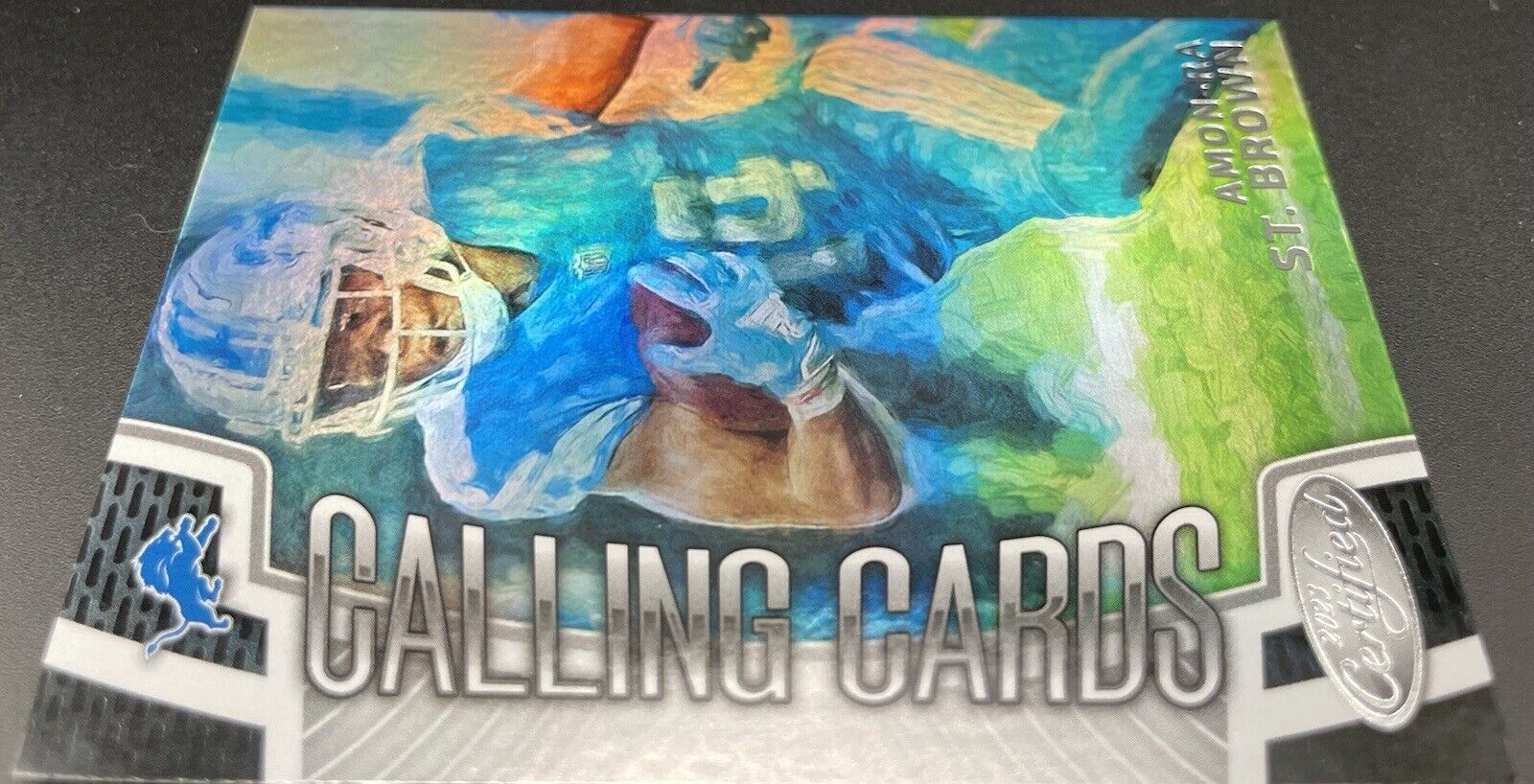 Amon-Ra St. Brown 2023 Panini Certified #CALL-9 Detroit Lions Calling Cards