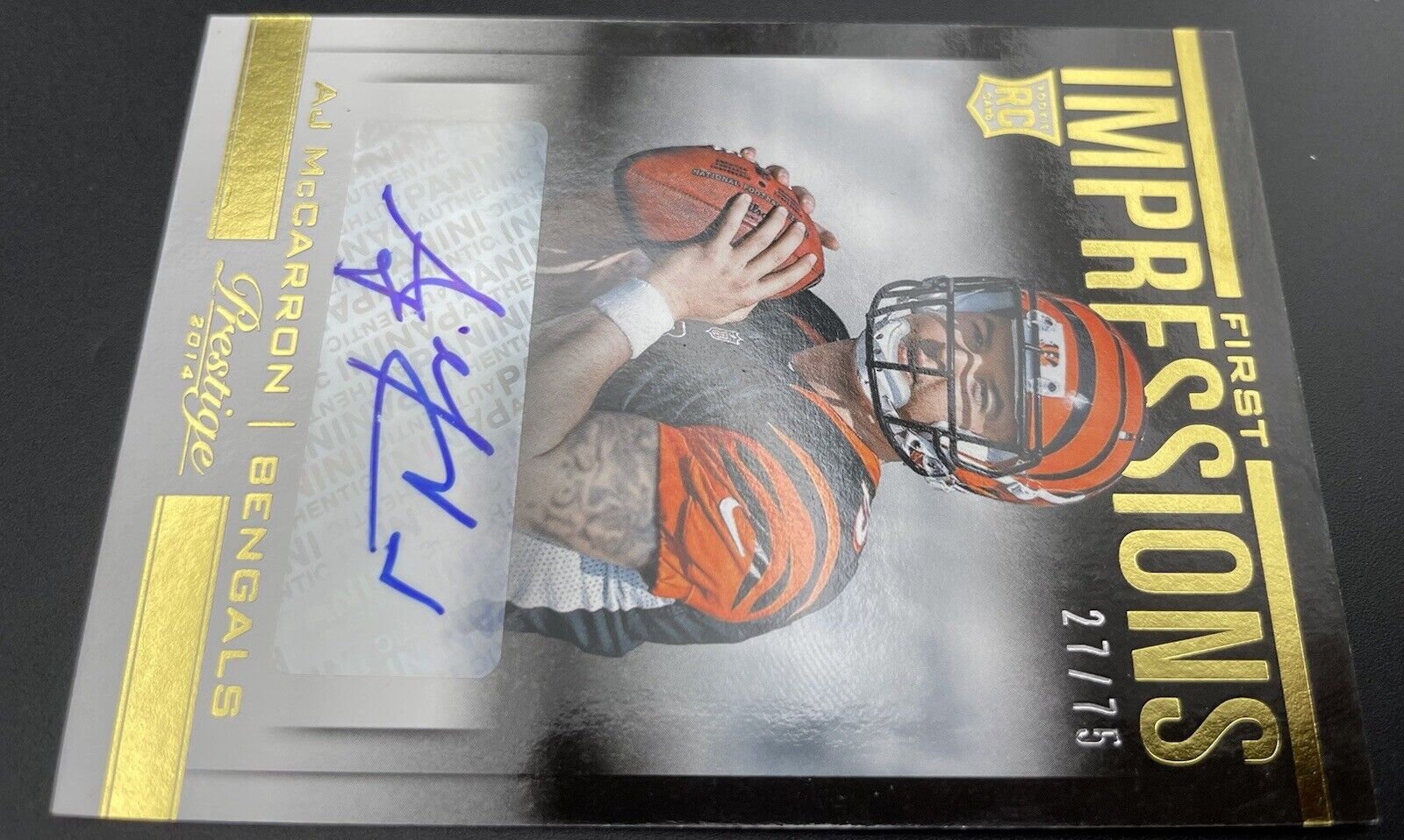 2014 Panini Prestige #FIAJ AJ McCarron First Impressions Autographs #/75 RC