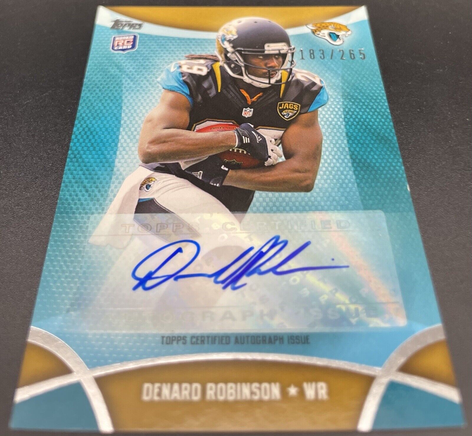 Denard Robinson 2013 Topps Rookie Card #MA-DR Autograph, /265 Carolina Panthers