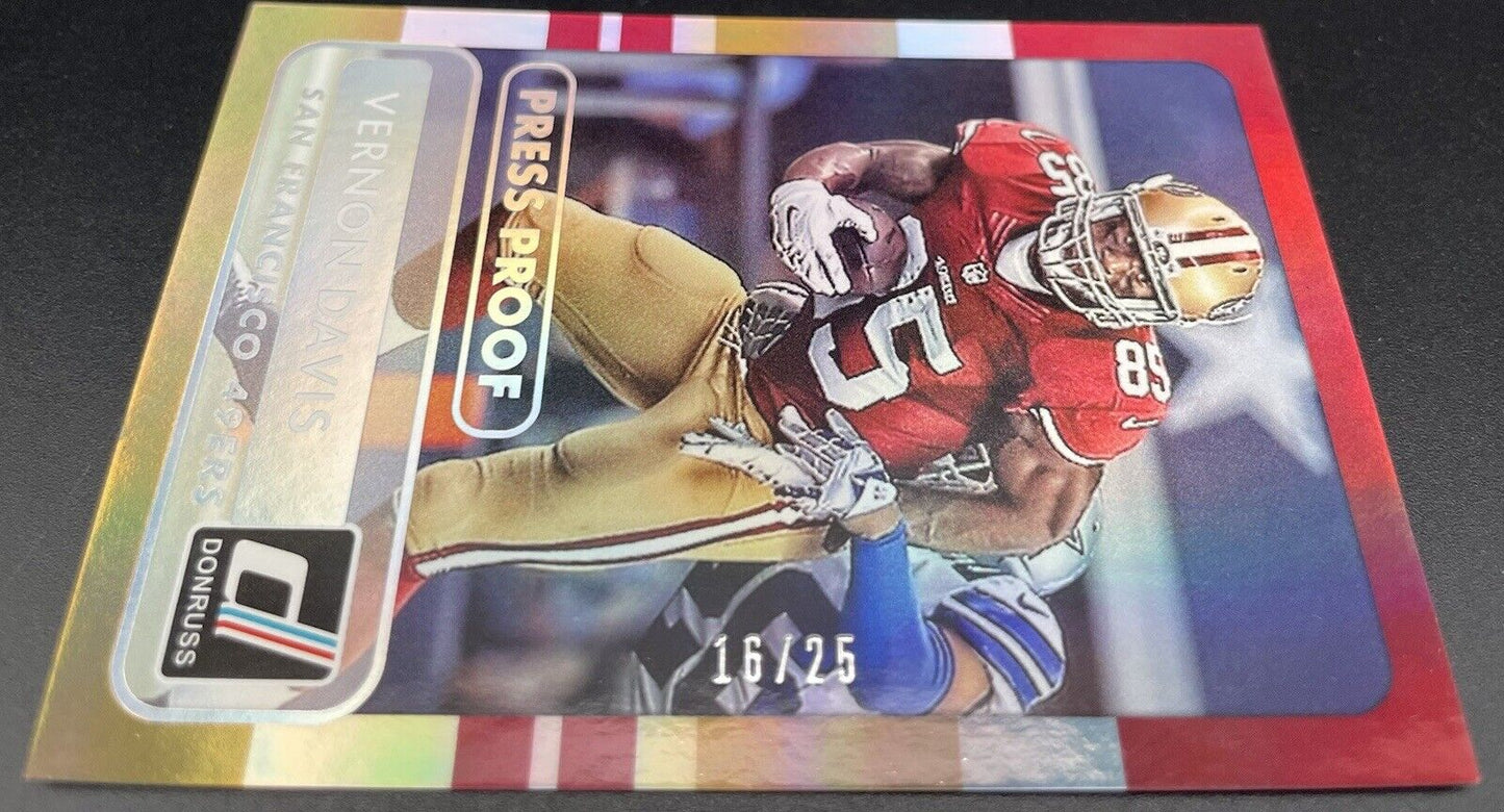 Vernon Davis 2015 Panini Donruss #97 Rookie,  /25 San Francisco 49Ers 