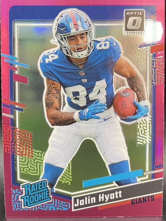 2023 Panini Donruss - Rated Rookie Optic Preview Pink Prizm #378 Jalin Hyatt...