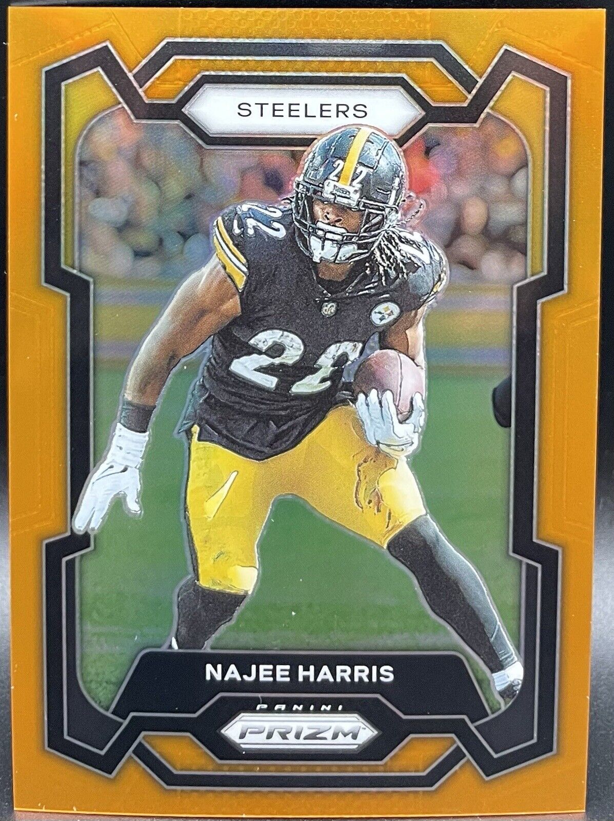 Najee Harris 2023 Panini Prizm #252 Orange Lazer  /249 Pittsburgh Steelers