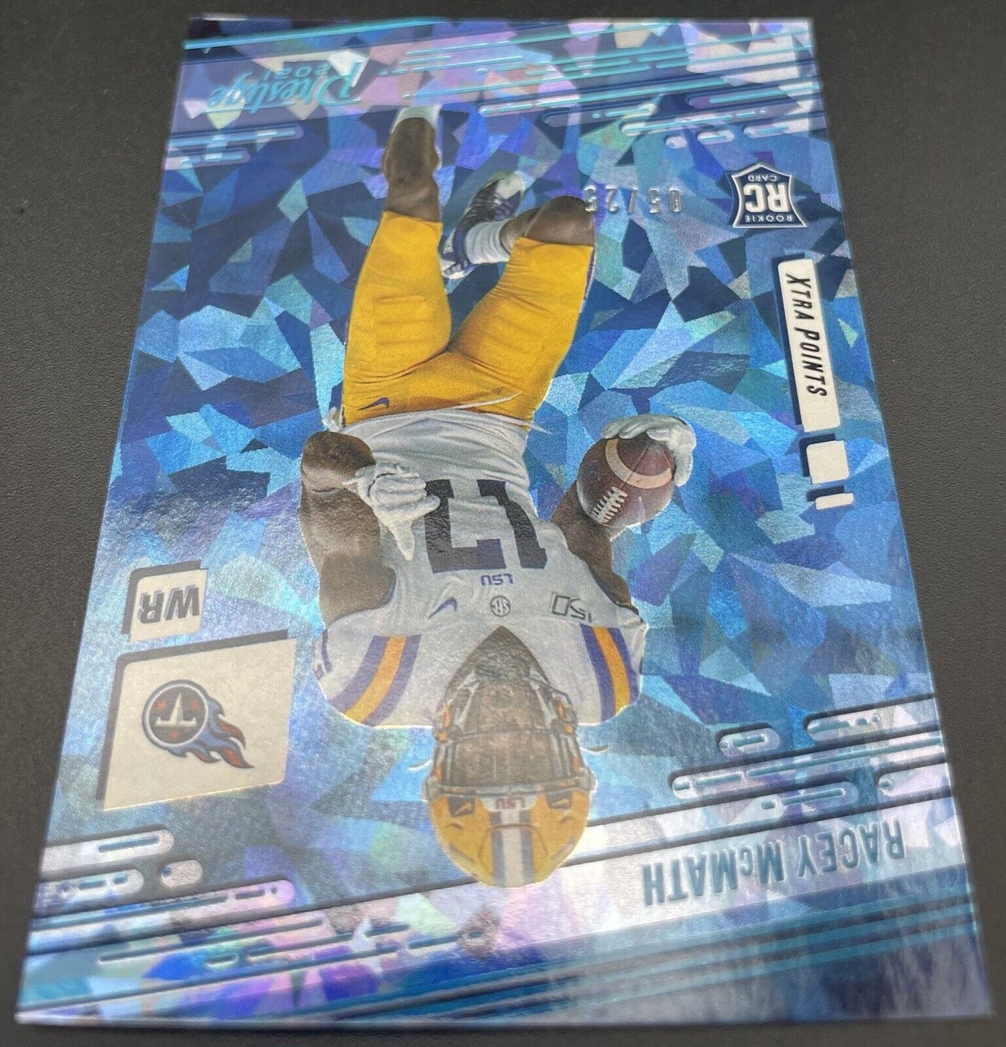 Racey McMath 2021 Panini Prestige #293 RC, 05/25 Blue cracked ice Tennessee...