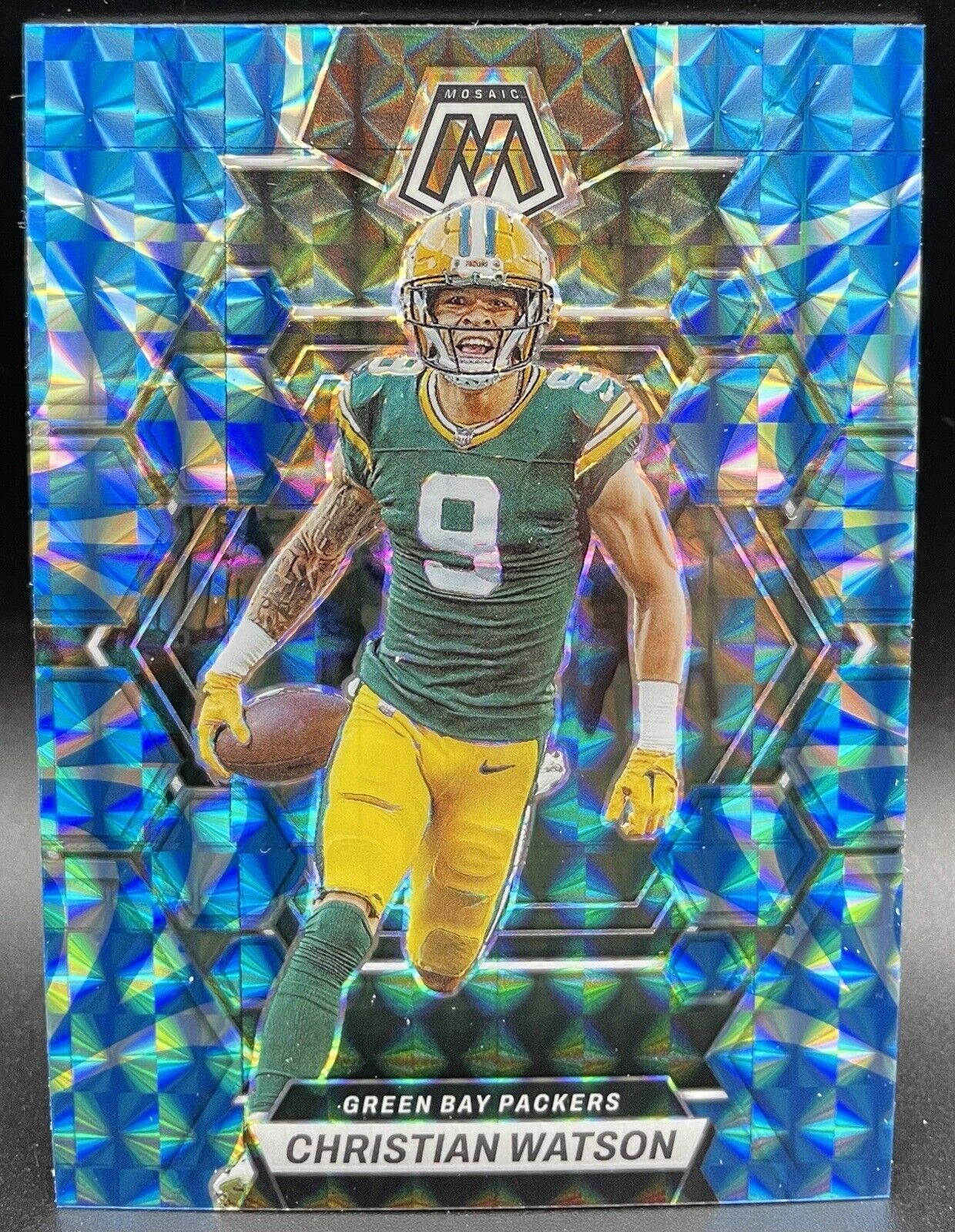 2023 Panini mosaic Christian Watson #86 Green Bay Packers Blue Parallel 🔥🔥