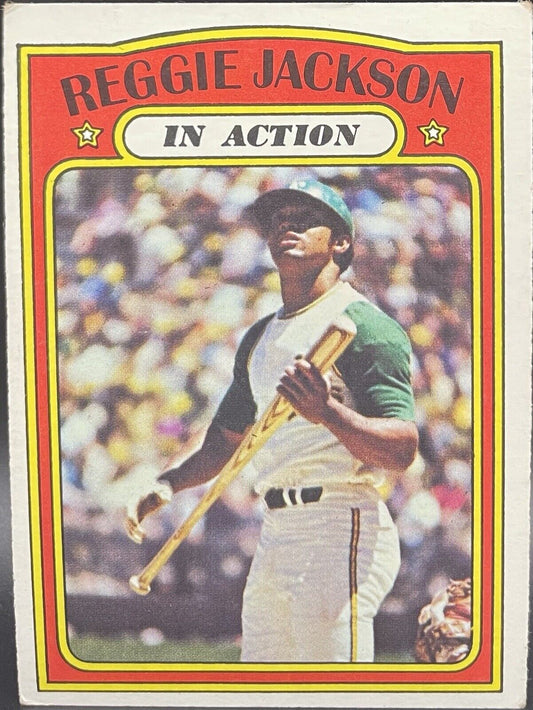 Reggie Jackson 1972 Topps #436 In Action Oakland Athletics