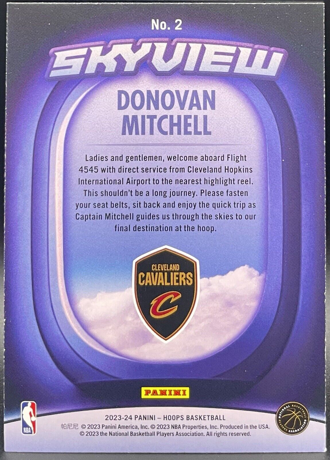 Donovan Mitchell #2 2023-24 Hoops Skyview Cleveland Cavaliers