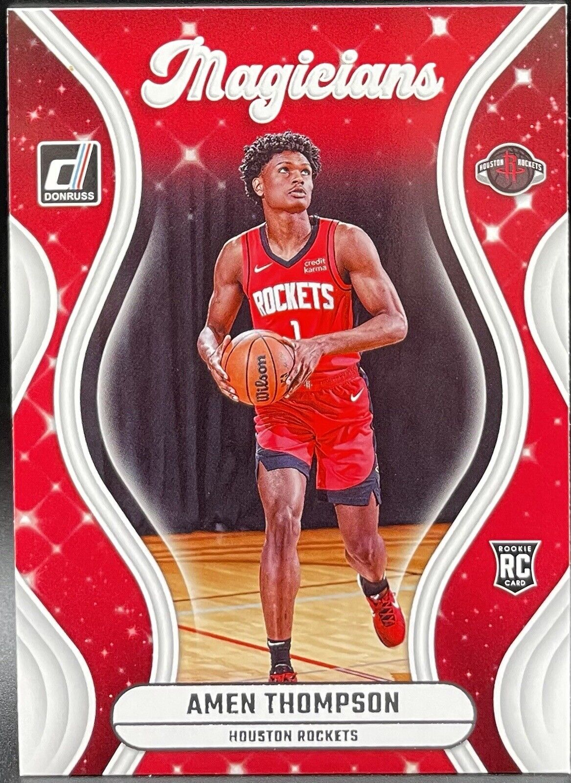 2023-24 Amen Thompson Panini Donruss Magicians Rookie Card #3 Houston Rockets