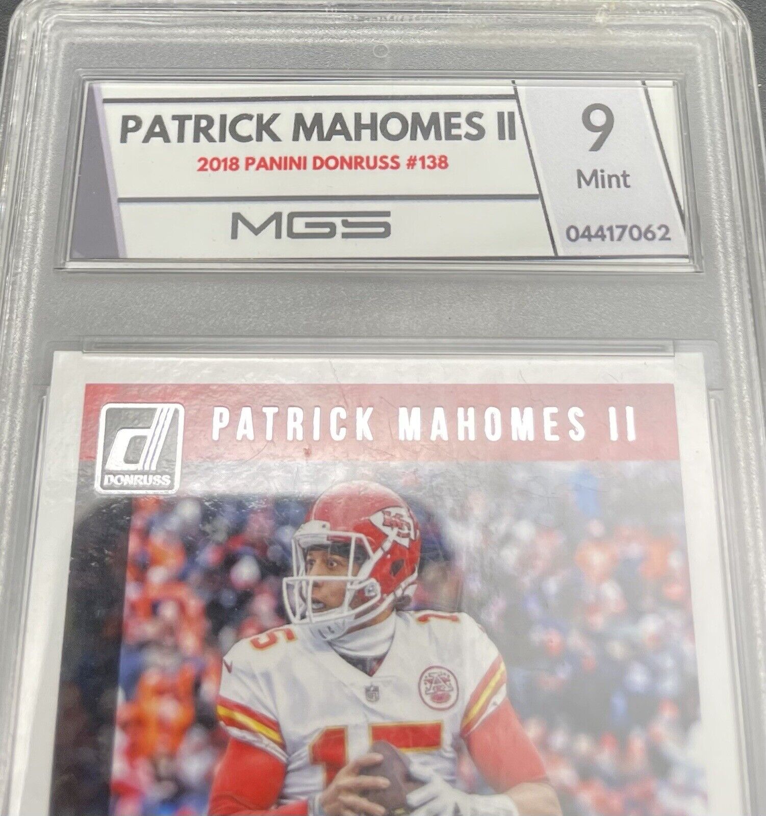 Patrick Mahomes II 2018 Panini Donruss #138 Kansas City Chiefs MGS MINT 9