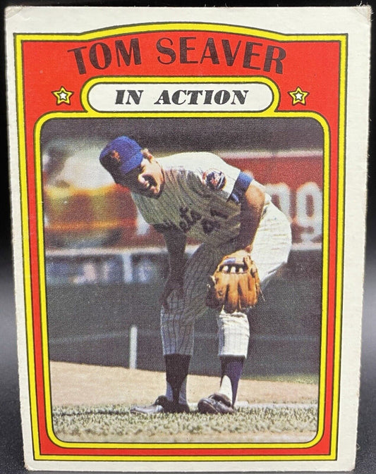 1972 Topps #446,  Tom Seaver In Action, New York Mets, EX+