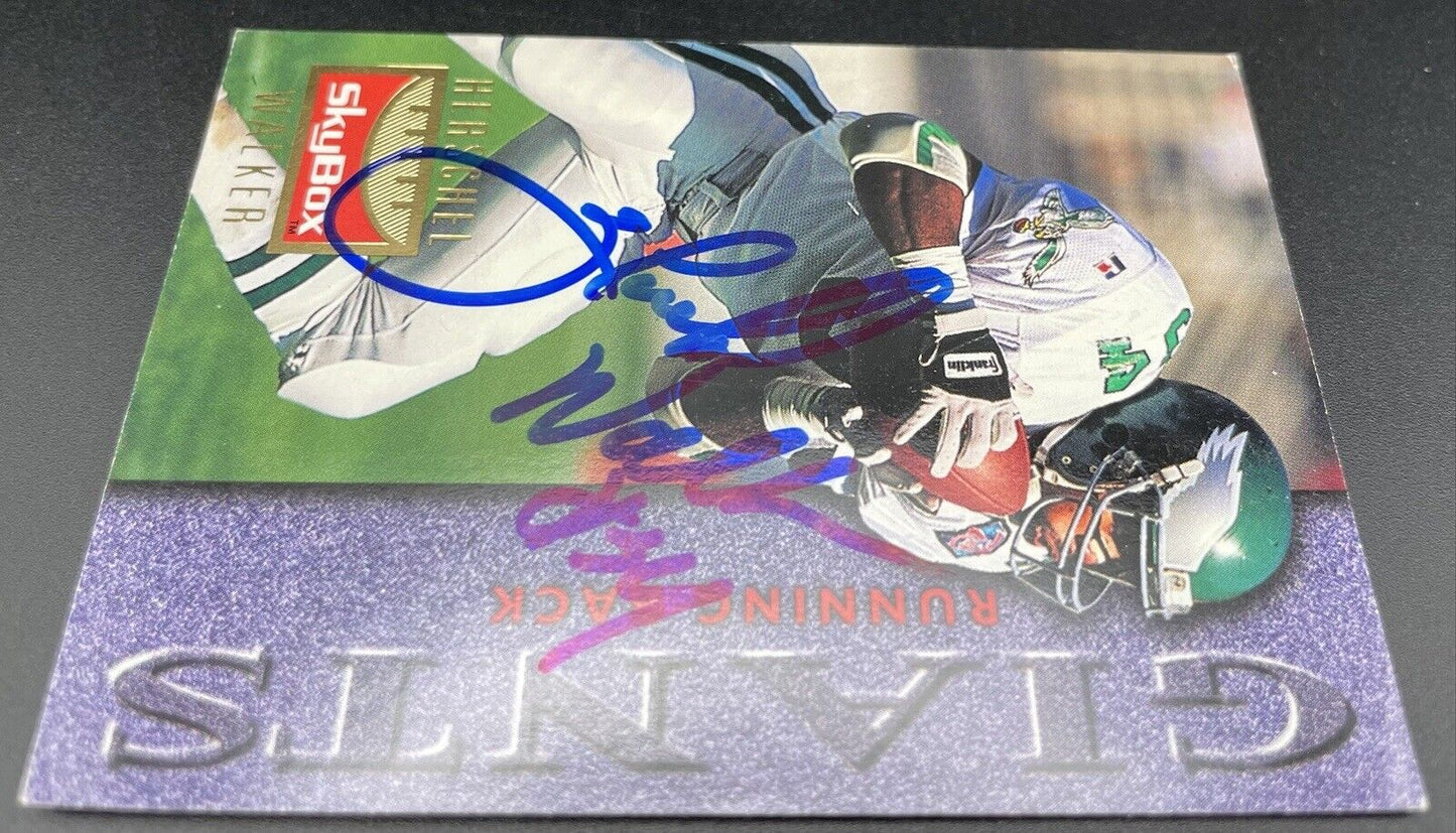 Herschel Walker autograph 1995 Skybox #91 Blue Ink Philadelphia Eagles