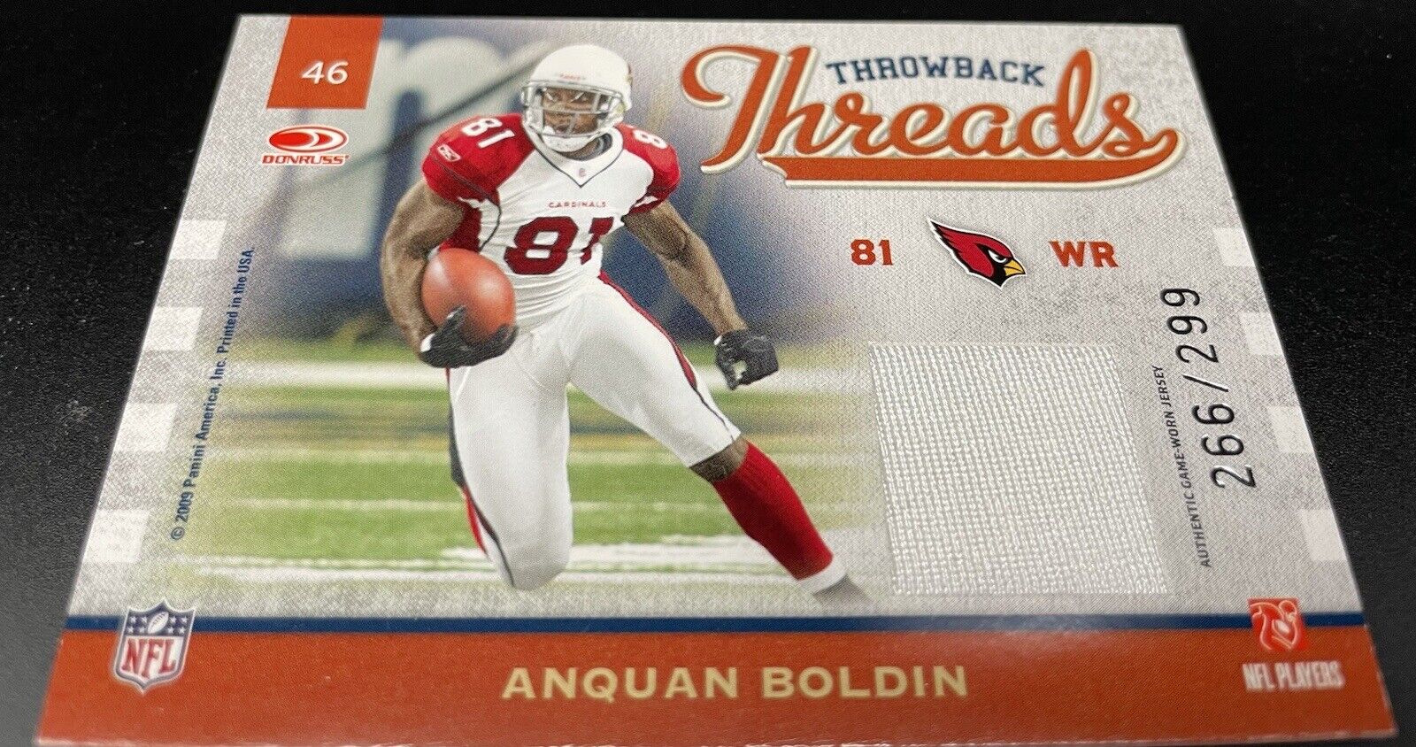 Anquan Bolden  2009 Panini #46 RC, Dual Patch /299 St. Louis Cardinals ￼￼