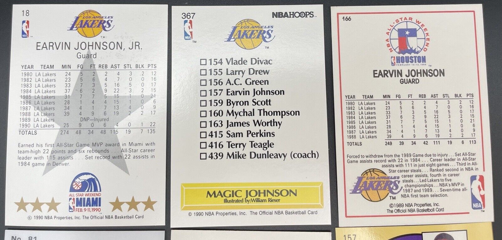 Magic Johnson 1989 - 2013 NBA Hoops, Pinnacle, HOF Los Angeles Lakers