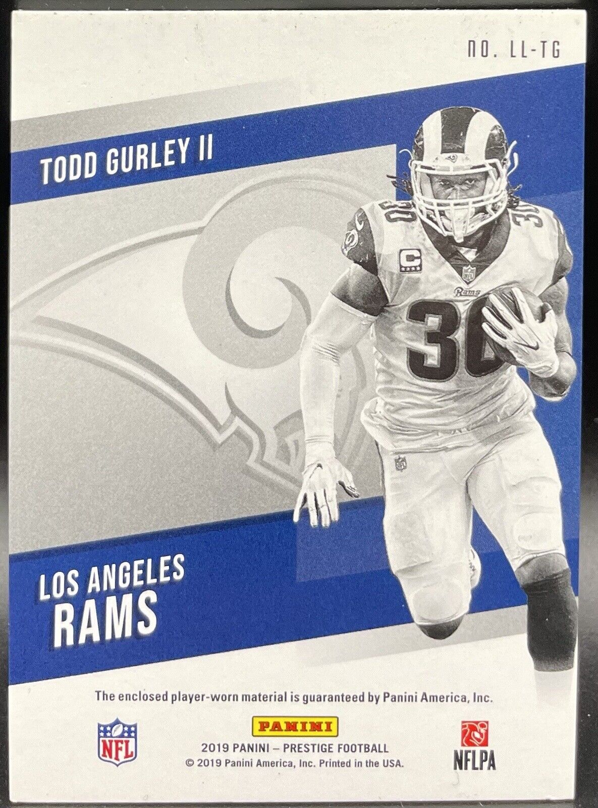 Todd Gurley II 2019 Panini Prestige #LL-TG Patch Los Angeles Rams he didn’t know