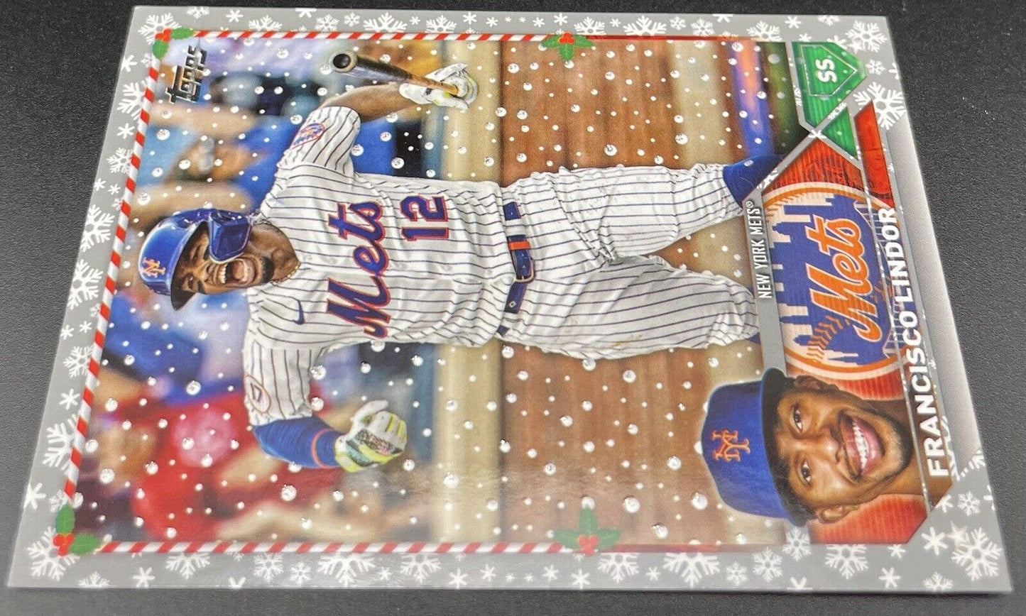 Francisco Lindor 2023 Topps #H119 Christmas Special Metallic New York Mets