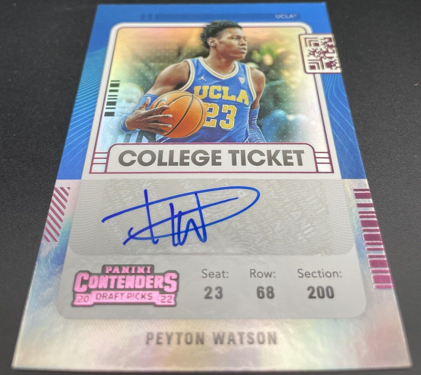 Peyton Watson 2022 Panini Chronicles Draft Picks #CT-PWA Auto, Denver Nuggets